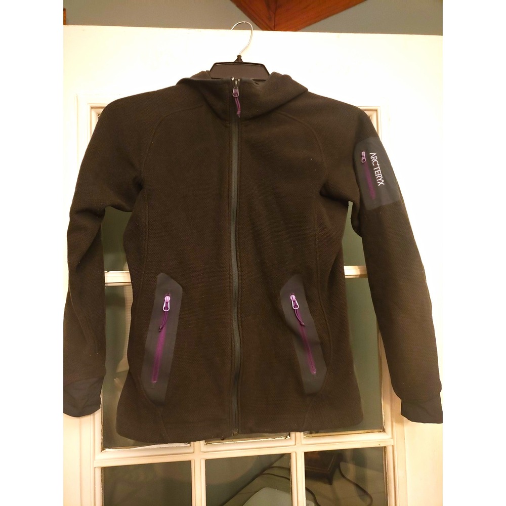 Arc'teryx Strato Hoody Women's S Polartec Fleece Jacket Black Purple 2012